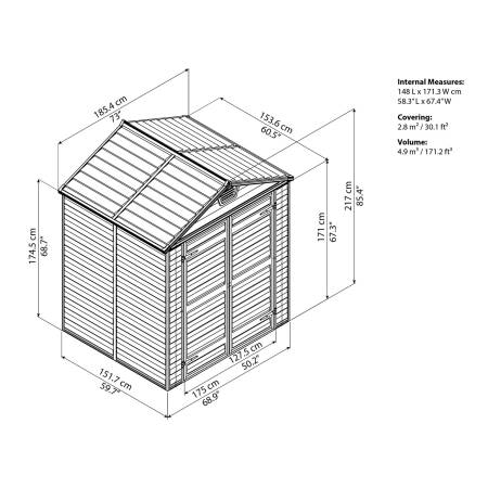 Palram Skylight 6x5 hnědý zahradní domek