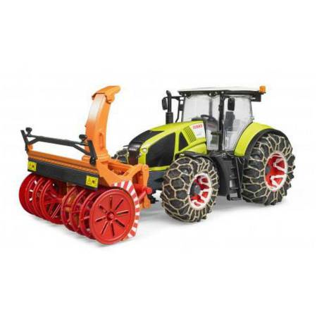 BRUDER Traktor Claas Axion 950 se sněhovými řetězy a frézou