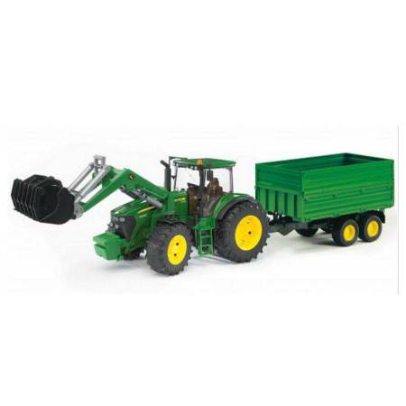 BRUDER Traktor JOHN DEERE + VLEK + RADLICE