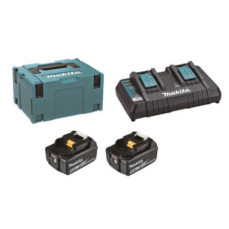 Makita Sada 2x baterie 5,0Ah a dvojnabíječka 18V LXT