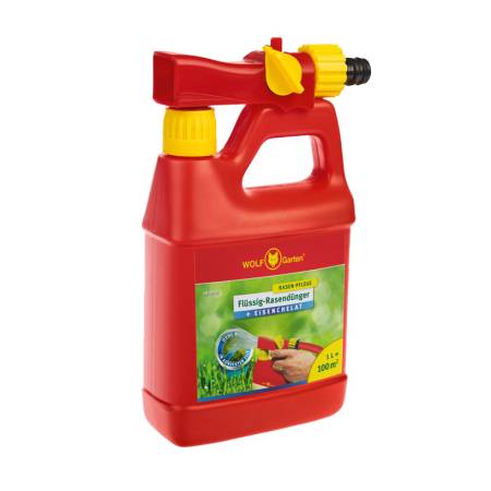 Wolf Garten LM 100 B hnojivo trávníkové tekuté se železem proti mechu s rozprašovačem