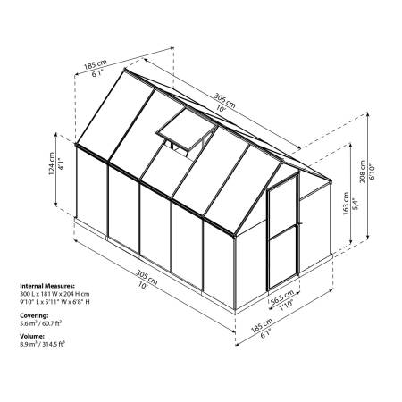 Palram HYBRID 6X10 polykarbonátový skleník