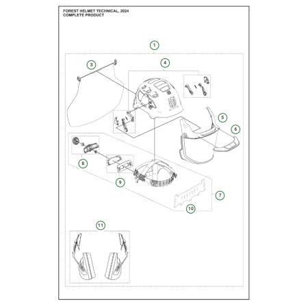 Husqvarna Náhradní díly pro přilbu Technical (nová verze)